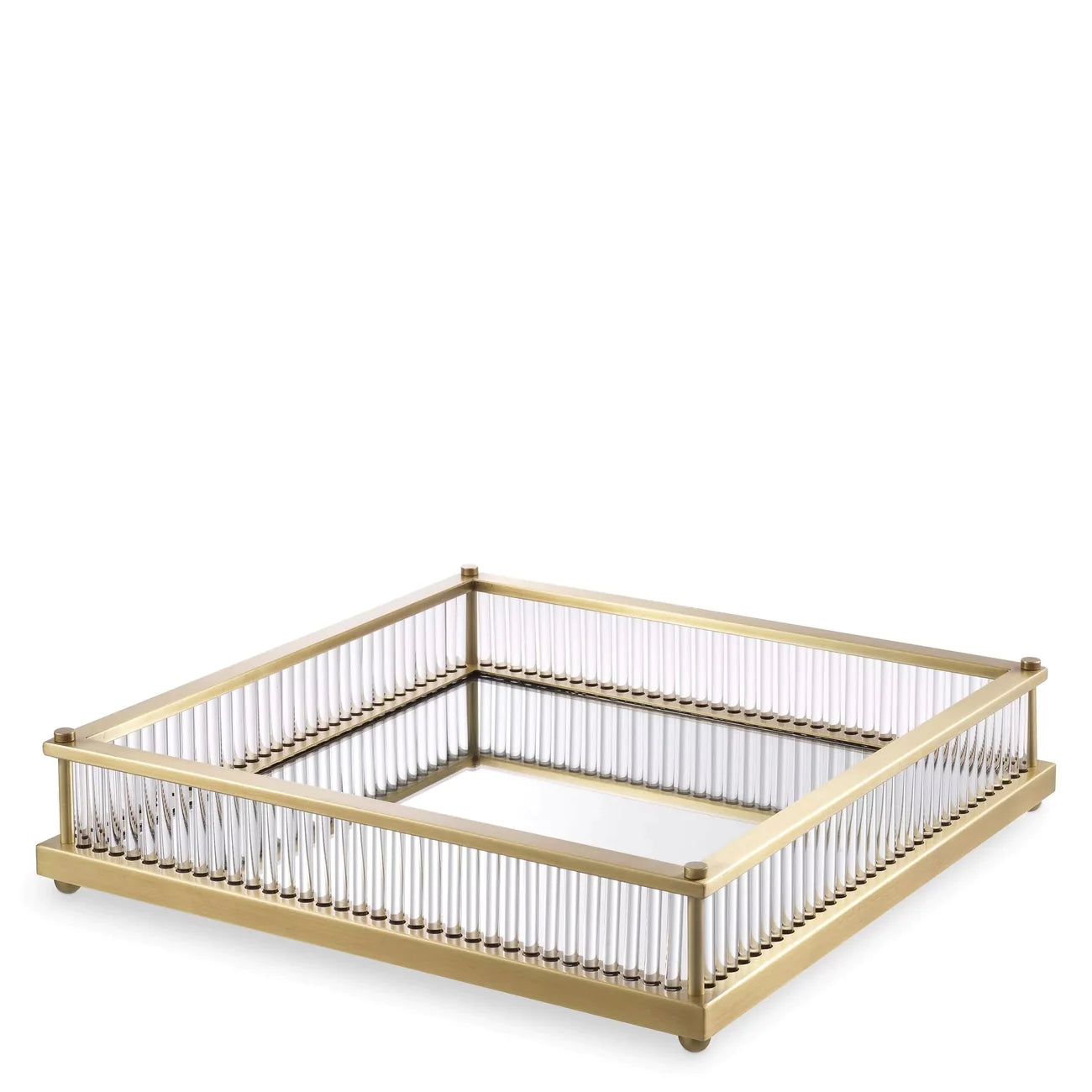 Tray Cora square antique brass finish-Eichholtz-EICHHOLTZ-115721-Trays-2-France and Son