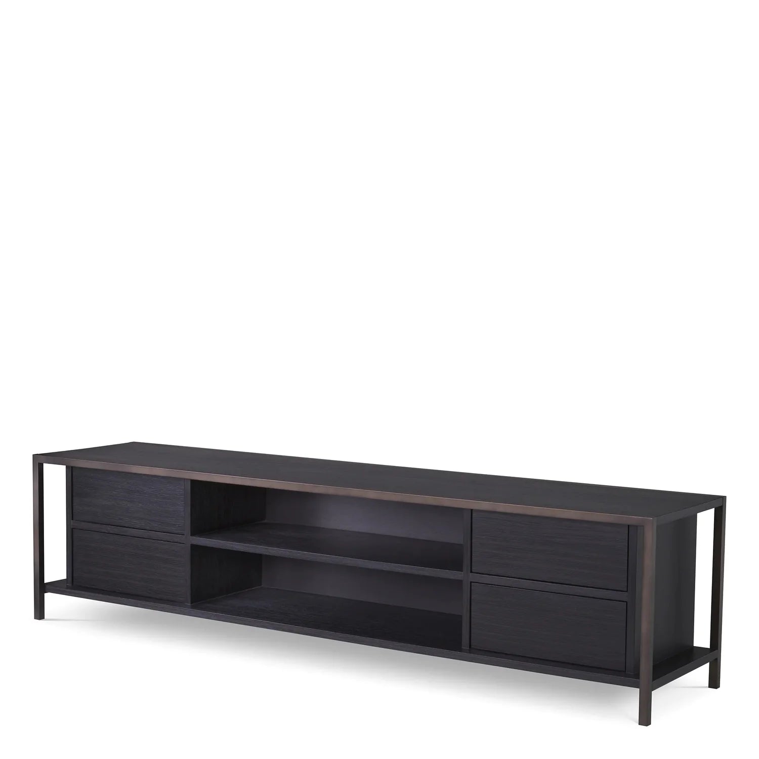 TV Cabinet Wilmot-Eichholtz-EICHHOLTZ-116199-Bookcases & CabinetsCharcoal grey oak veneer-2-France and Son