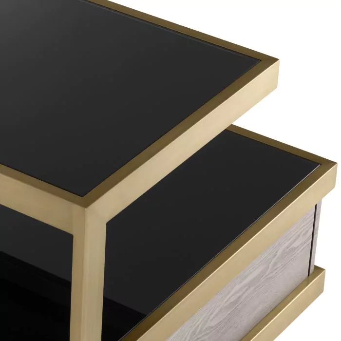 Side Table Kuboa brushed brass finish-Eichholtz-EICHHOLTZ-116406-Side Tables-3-France and Son