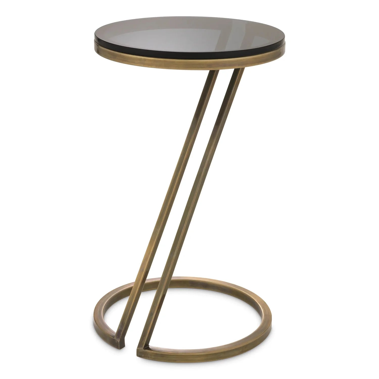 Side Table Falcone-Eichholtz-EICHHOLTZ-116744-Side TablesVintage brass finish/smoke glass-1-France and Son