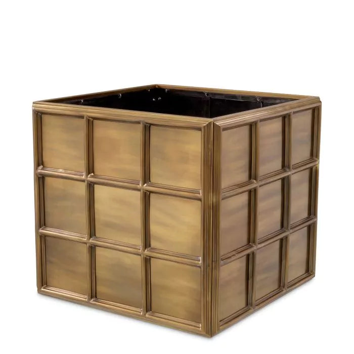 Planter Grid Medium-Eichholtz-EICHHOLTZ-116867-PlantersVintage Brass Finish-1-France and Son