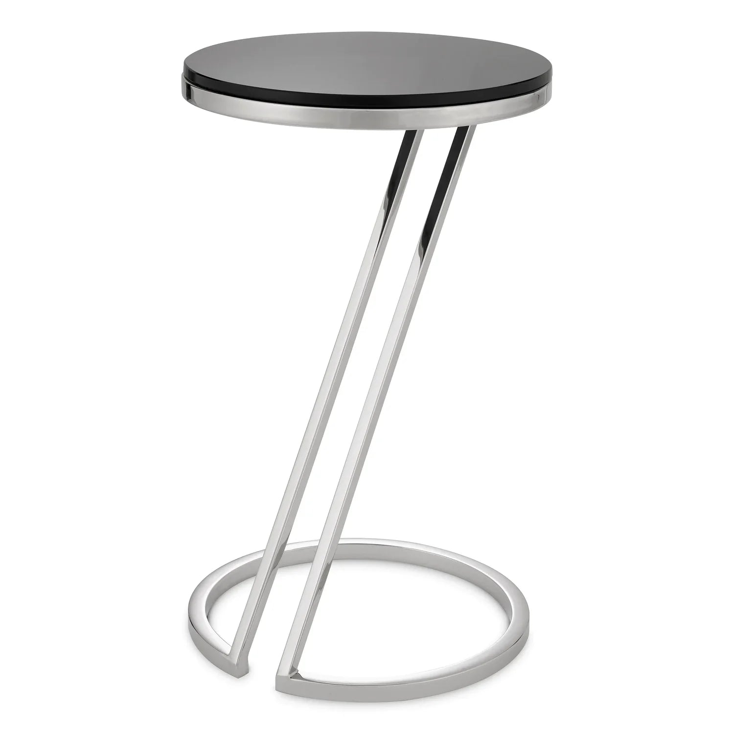 Side Table Falcone-Eichholtz-EICHHOLTZ-116877-Side TablesPolished stainless steel/smoke glass-3-France and Son