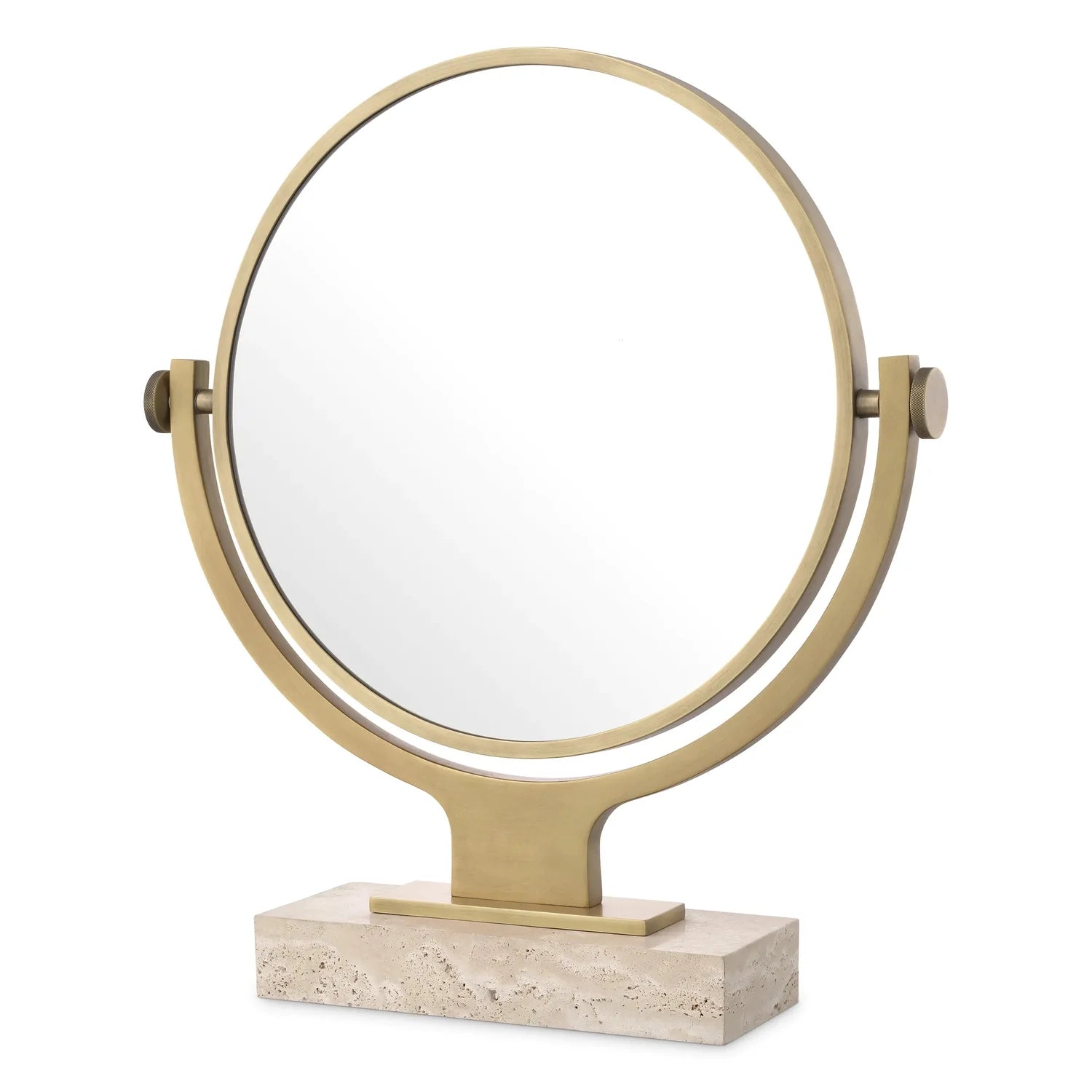 Mirror Briançon travertine Antique Brass Finish-Eichholtz-EICHHOLTZ-117050-Mirrors-1-France and Son