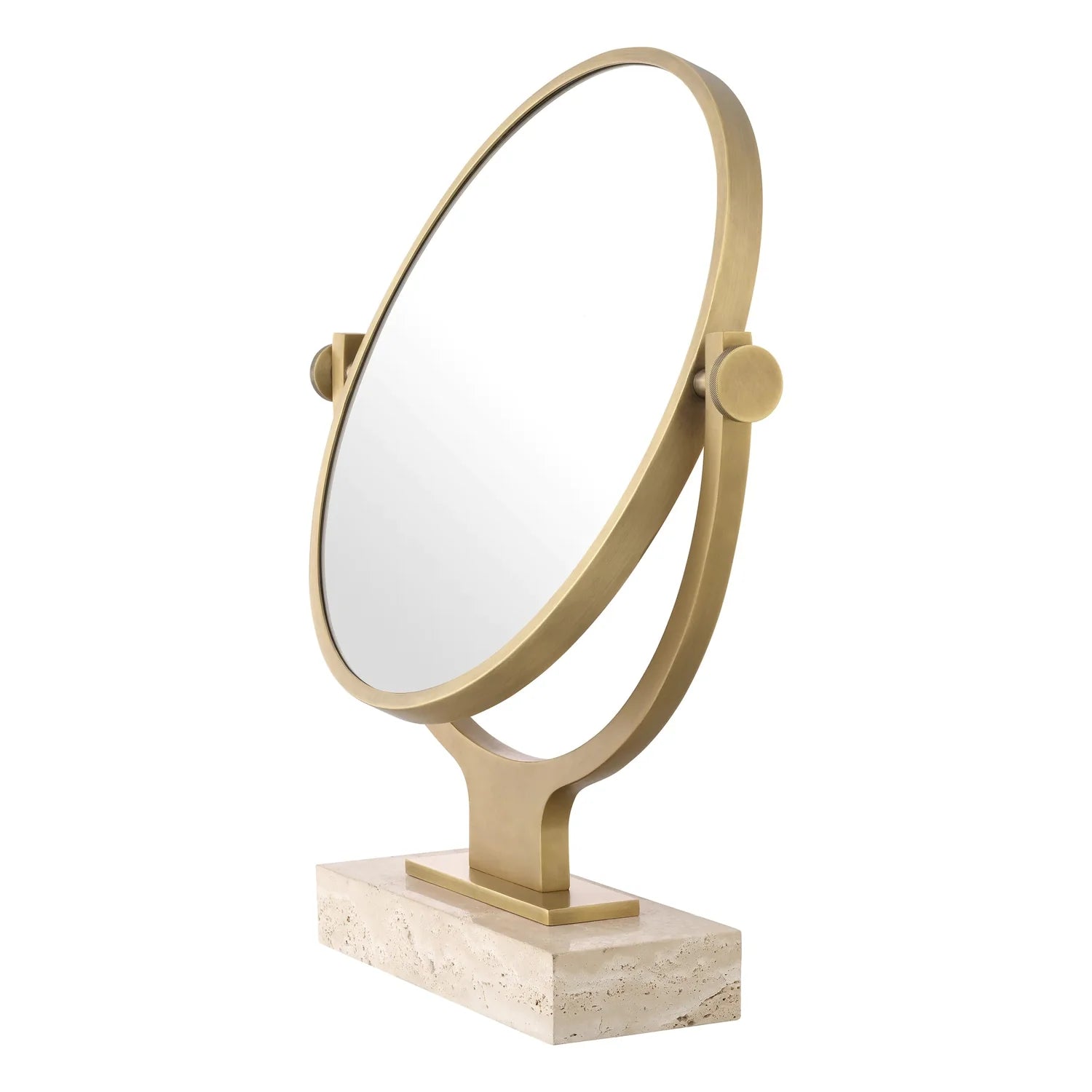 Mirror Briançon travertine Antique Brass Finish-Eichholtz-EICHHOLTZ-117050-Mirrors-2-France and Son