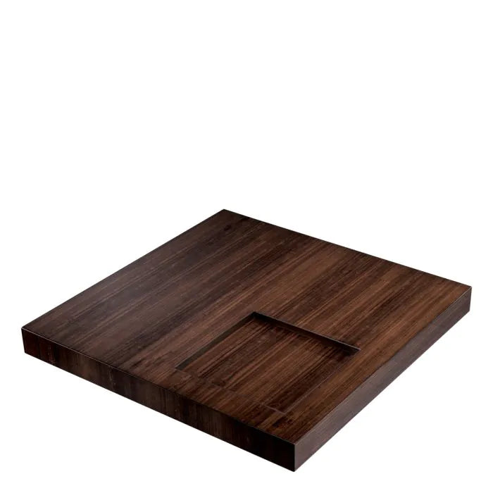 Coffee Table Otus Square-Eichholtz-EICHHOLTZ-117404-Coffee TablesMocha Oak Veneer Brushed Brass Finish-4-France and Son