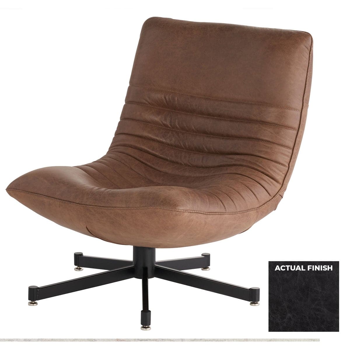 Eduarda Chair-Cyan Design-CYAN-11807-Lounge ChairsBlack Distressed Leather-5-France and Son