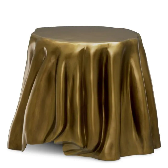 Additional view of Side Table Chabot vintage brass finish in antique brass and gold.