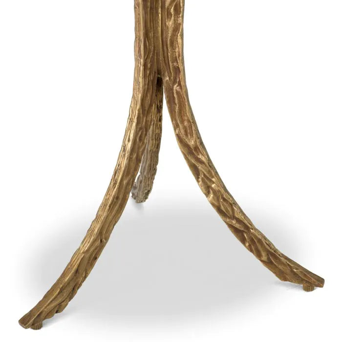 Side Table Emmeline vintage brass finish white marble