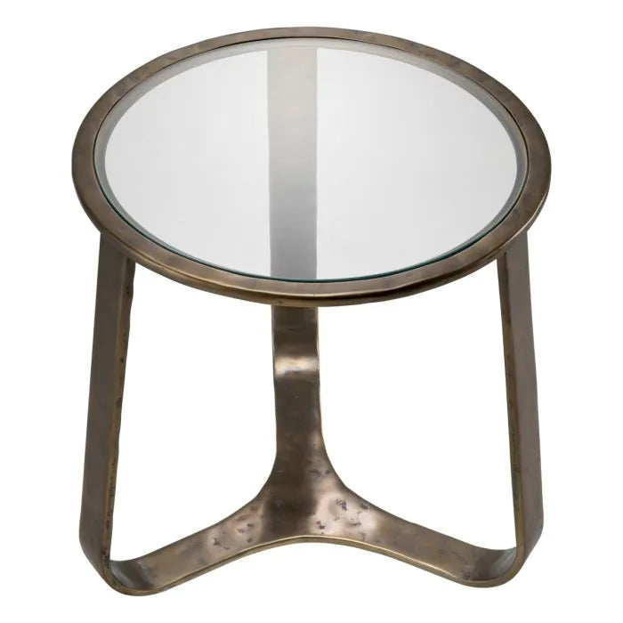 Additional view of Side Table Cambronne bronze finish in antique bronze and clear.