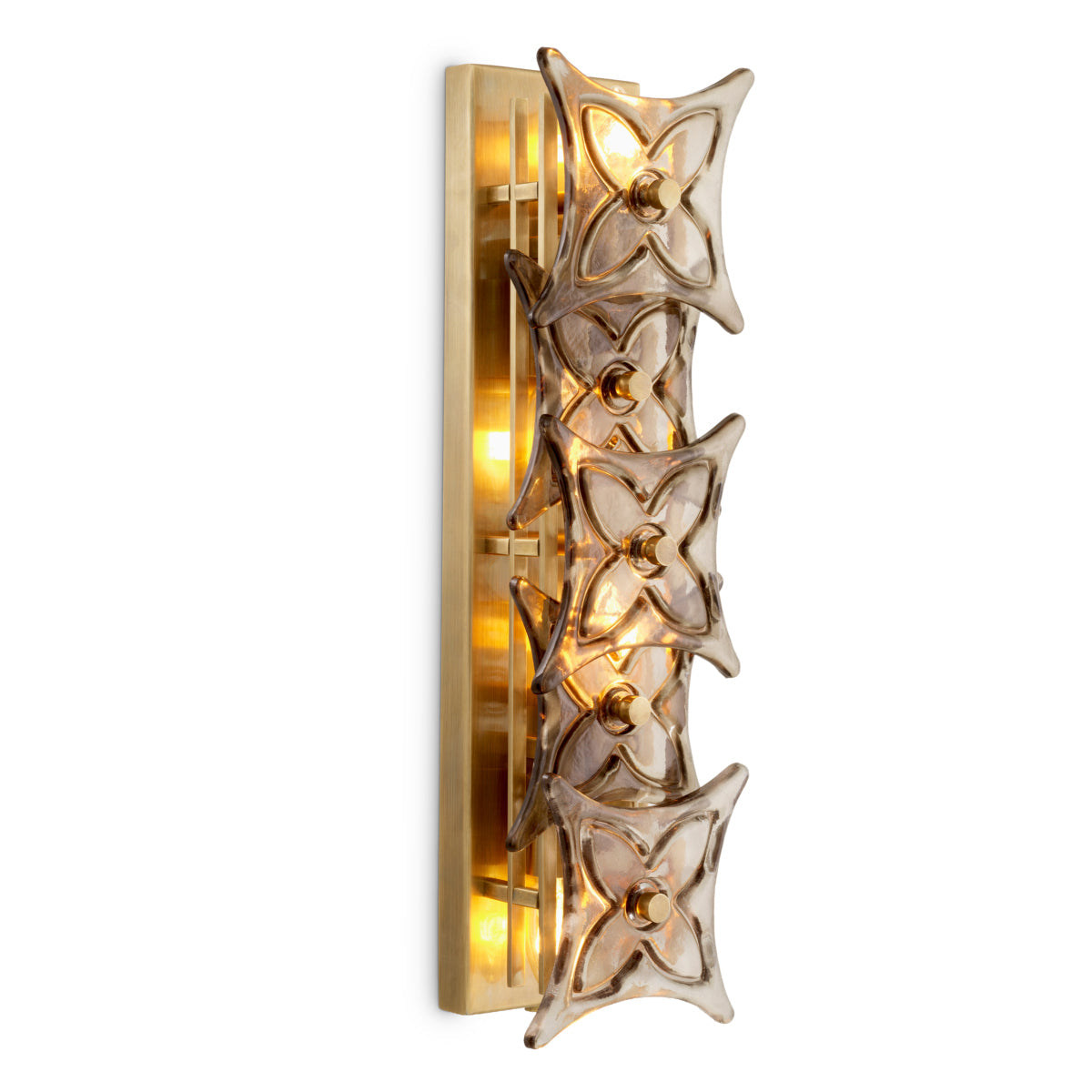 Wall Lamp Silvaris - Vintage brass finish | smoke glass