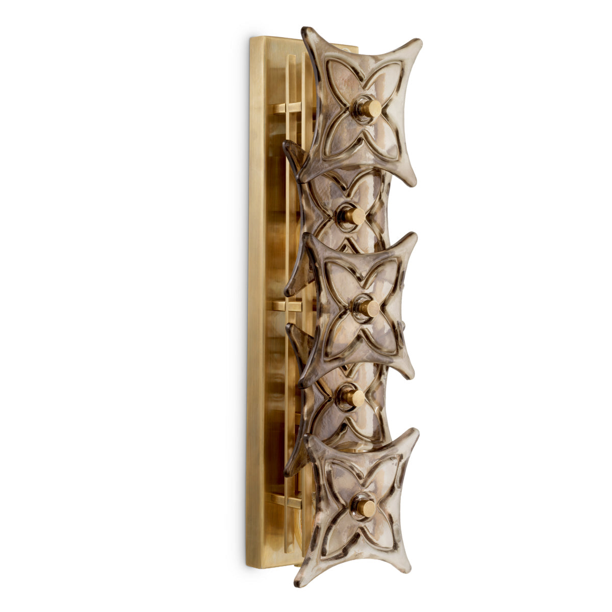 Wall Lamp Silvaris - Vintage brass finish | smoke glass