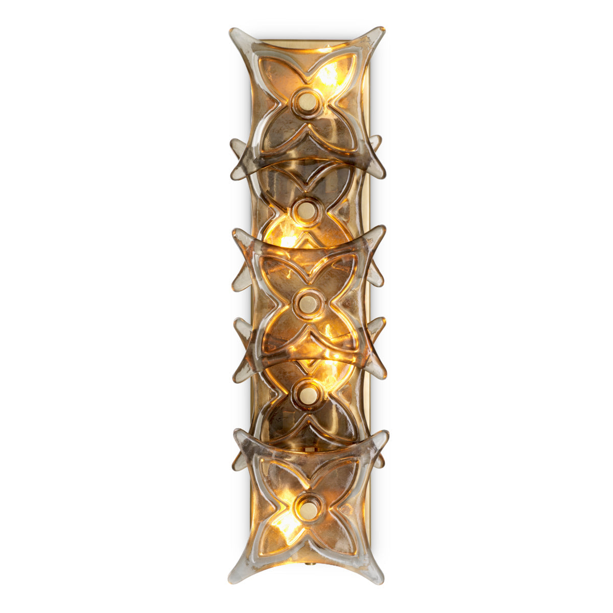 Wall Lamp Silvaris - Vintage brass finish | smoke glass