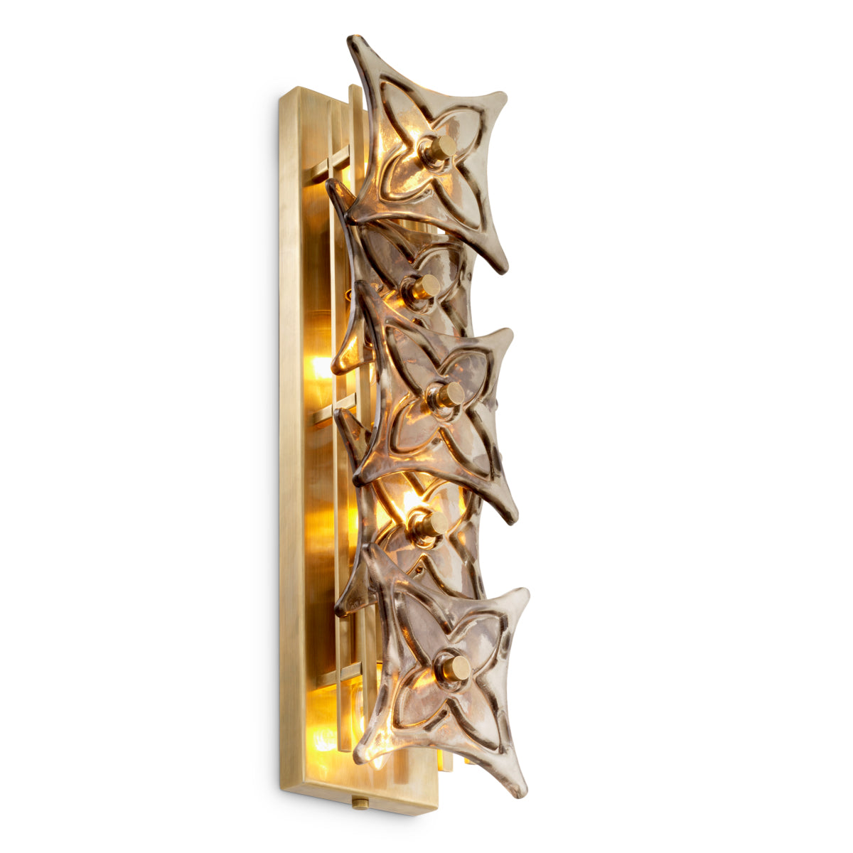 Wall Lamp Silvaris - Vintage brass finish | smoke glass