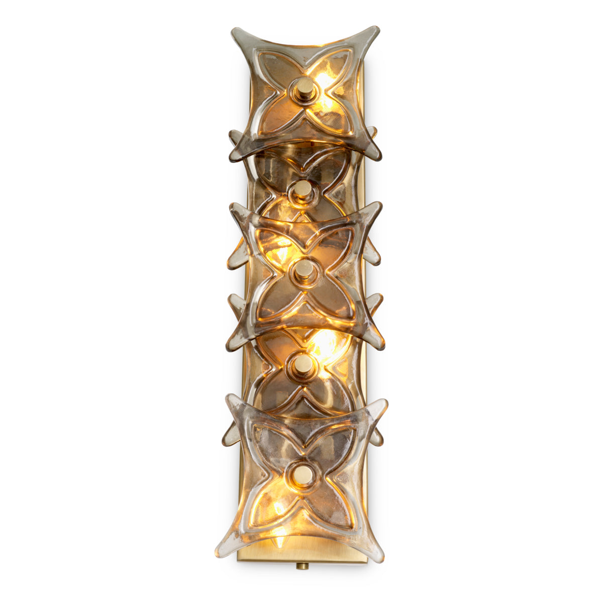 Wall Lamp Silvaris - Vintage brass finish | smoke glass