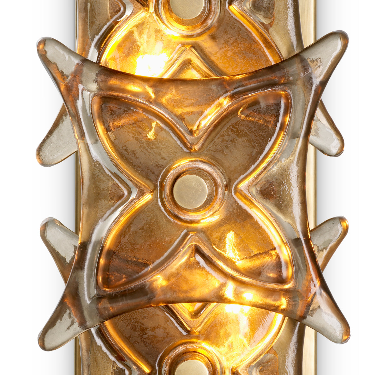 Wall Lamp Silvaris - Vintage brass finish | smoke glass