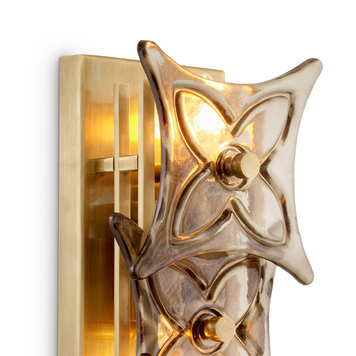 Wall Lamp Silvaris - Vintage brass finish | smoke glass