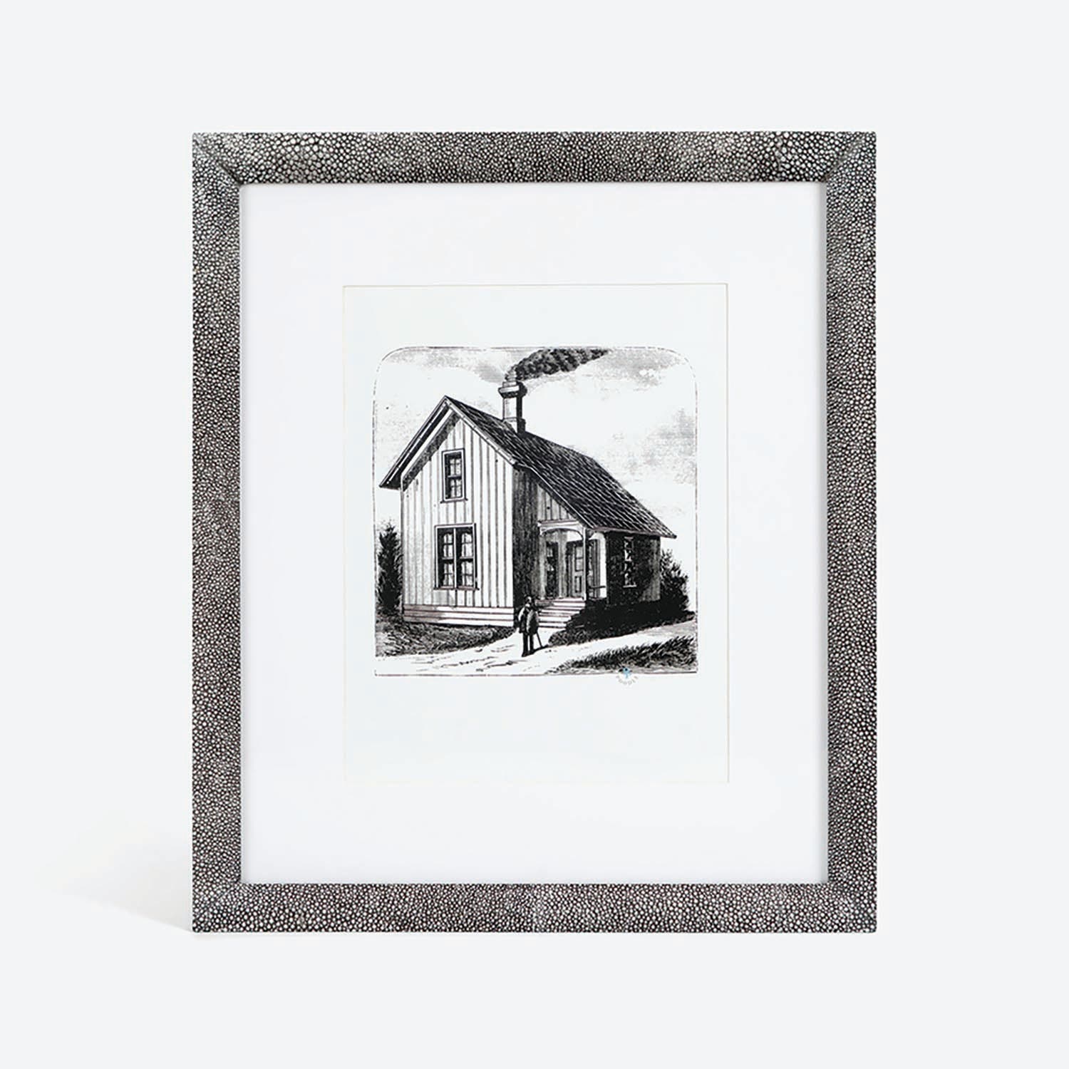 Oxford, Cool Gray, Wall Frame, 8"X10", Realistic Faux Shagreen