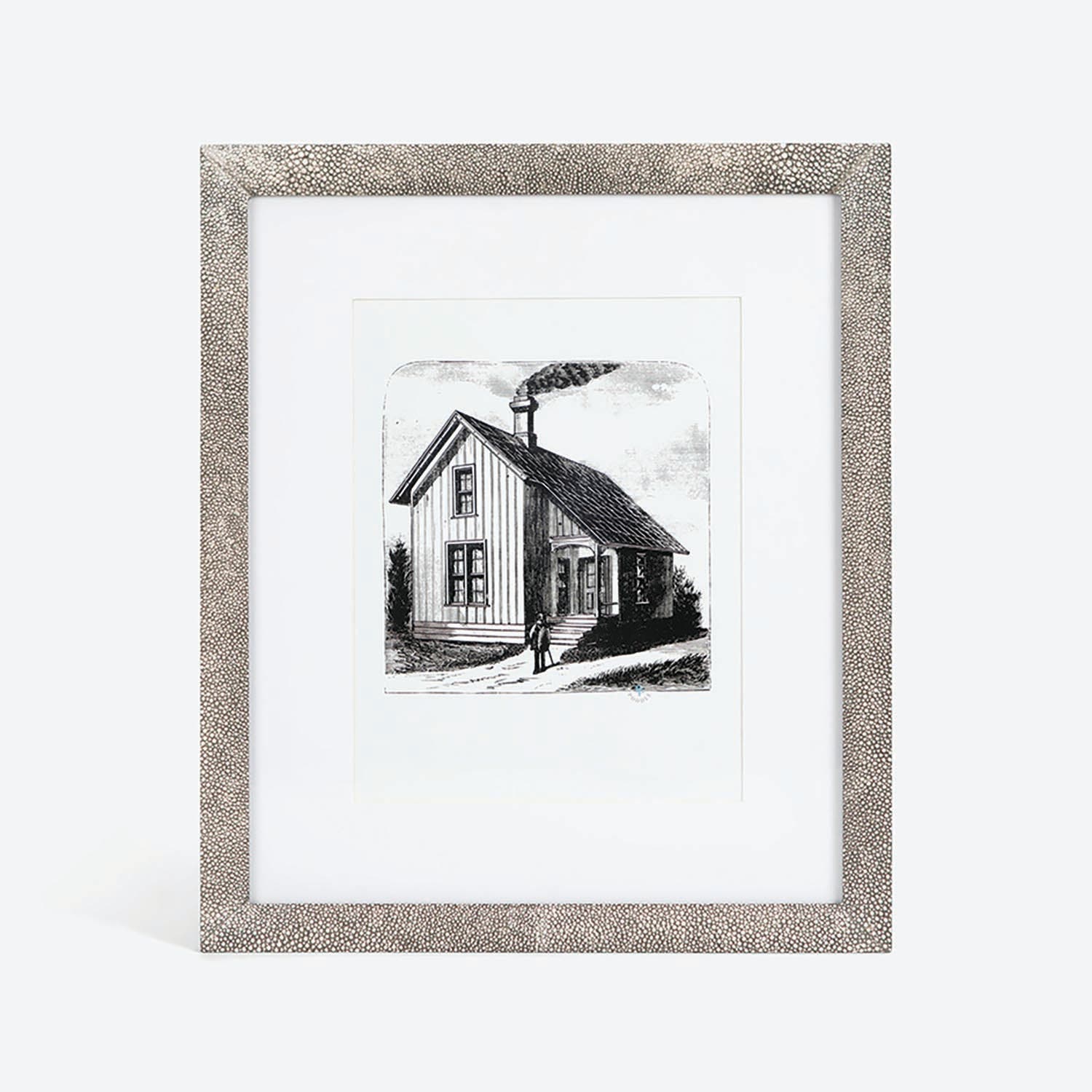 Oxford, Sand, Wall Frame, 8"X10", Realistic Faux Shagreen