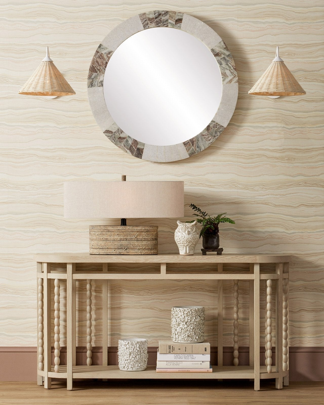 Basket White Swing-Arm Wall Sconce