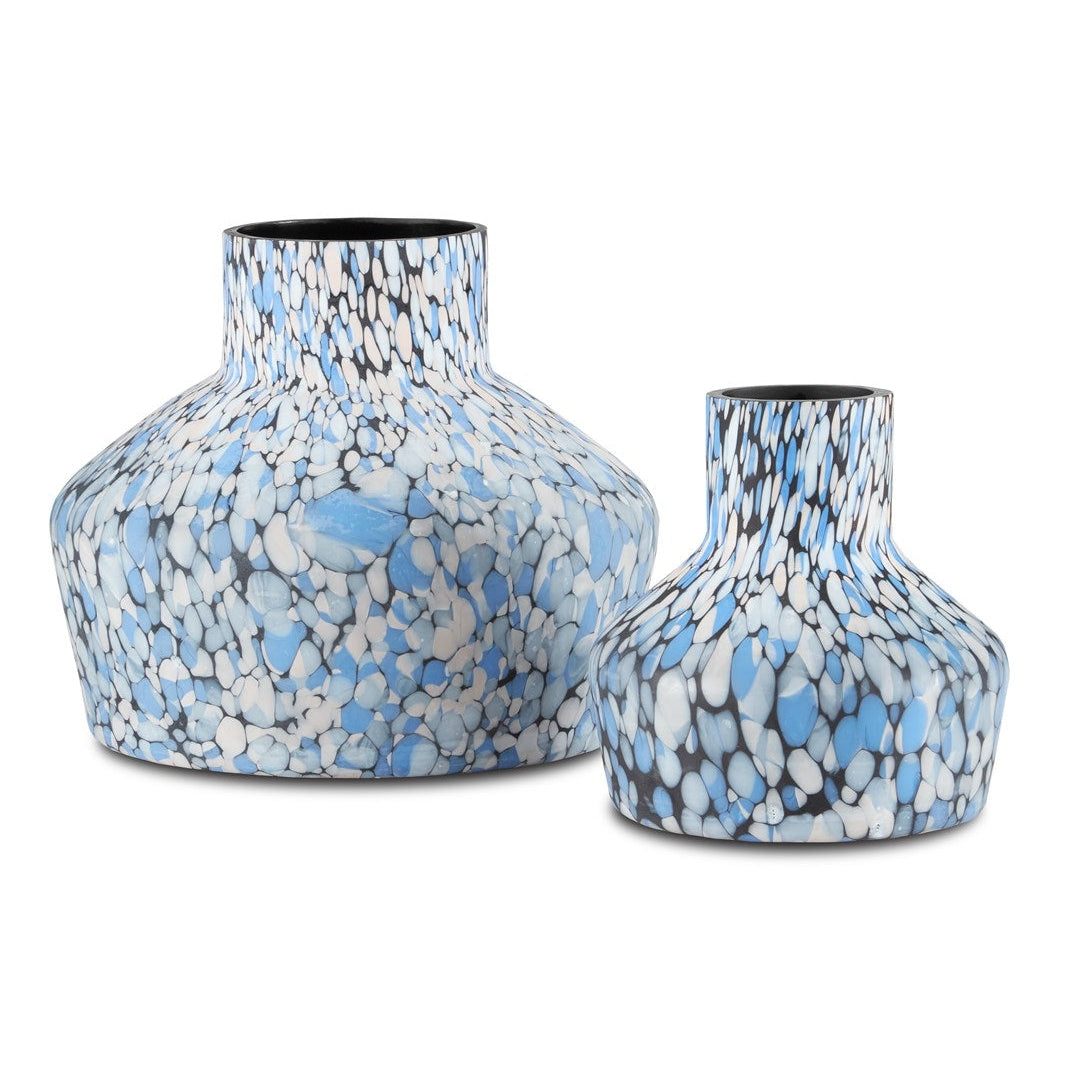 Niva Blue Confetti Vase Set of 2-Currey-CURY-1200-0500-Vases-1-France and Son