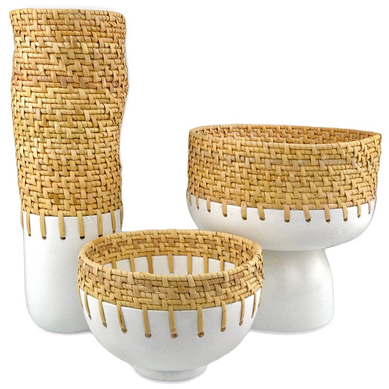 Kyoto Rattan & White Footed-Currey-CURY-1200-0727-DecorBowl-3-France and Son