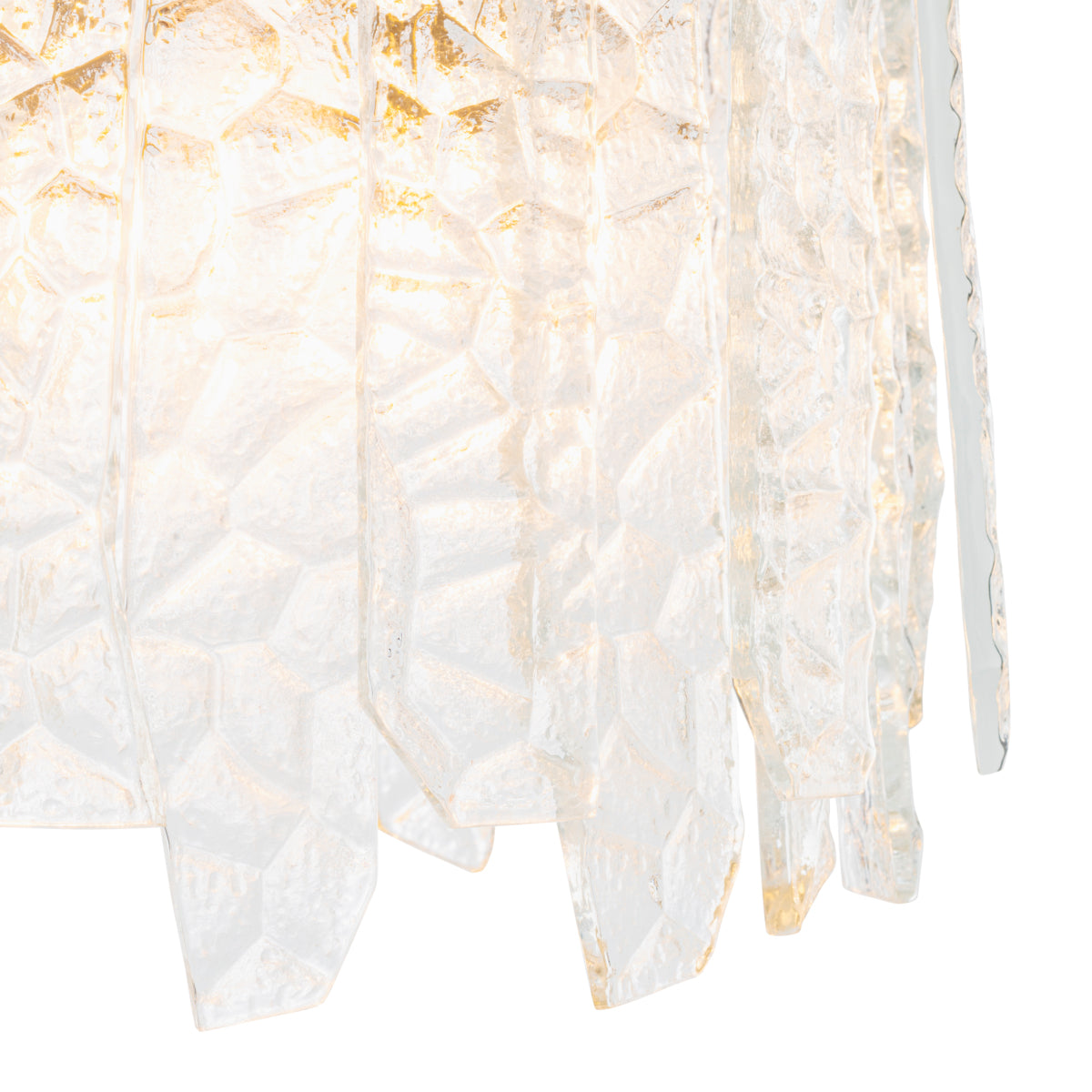 Chandelier Prati - Vintage brass finish | handmade clear glass