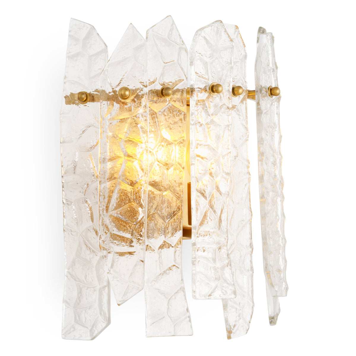 Wall Lamp Prati - Vintage brass finish | handmade clear glass