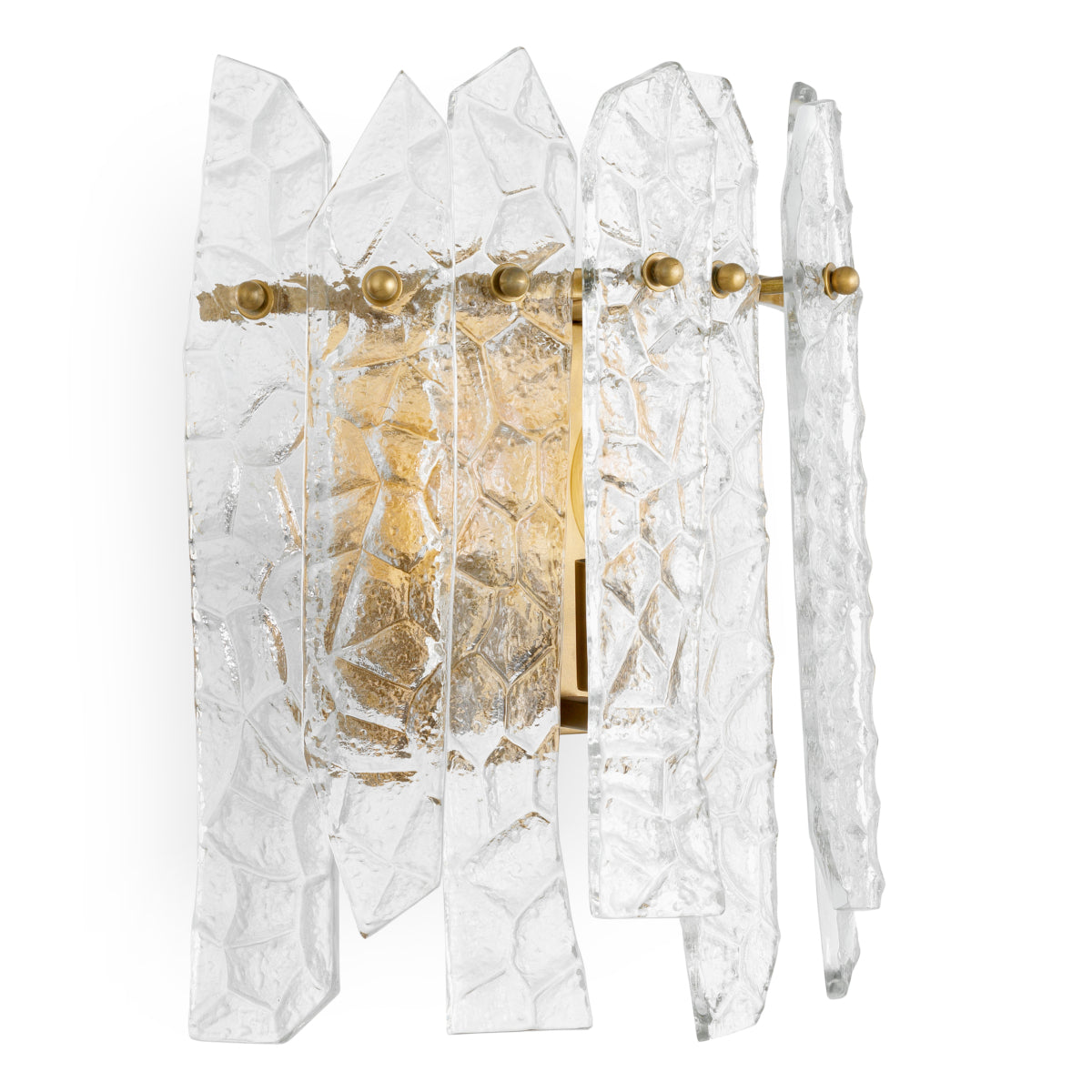 Wall Lamp Prati - Vintage brass finish | handmade clear glass