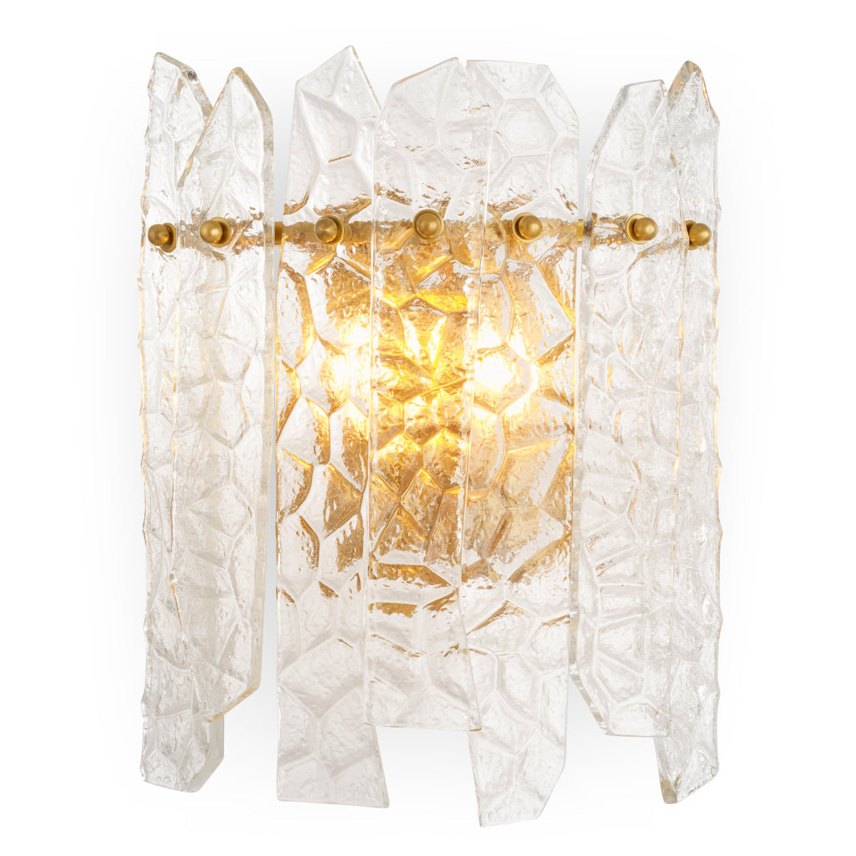 Wall Lamp Prati - Vintage brass finish | handmade clear glass