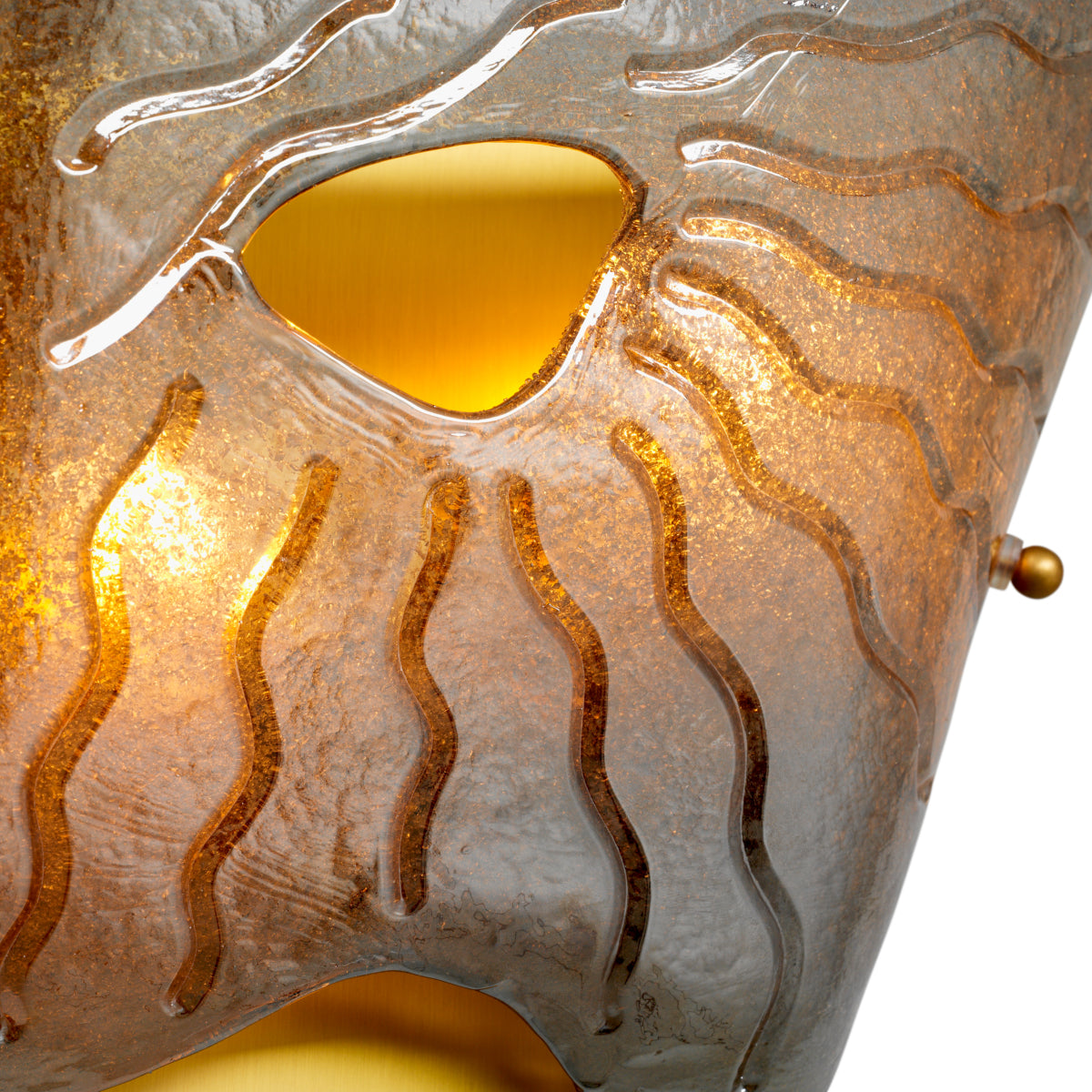 Wall Lamp Orlandis Right - Antique brass finish | smoke glass