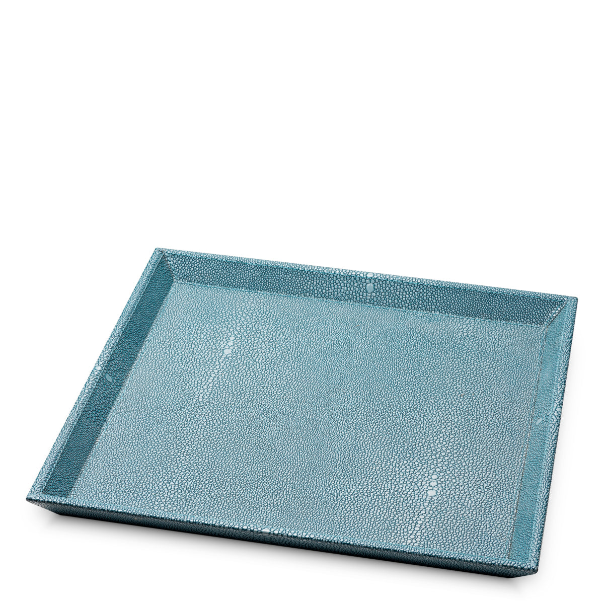 Desk Tray Scaleo set of 2 - Blue faux shagreen