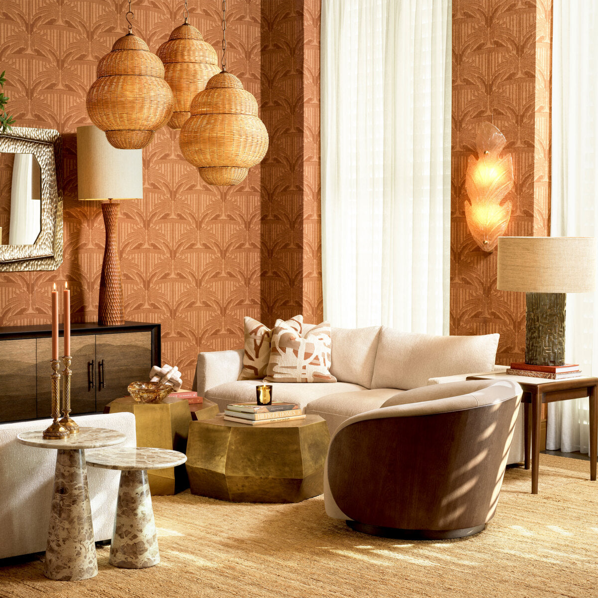 Side Table Adriana L - Chocolate marble