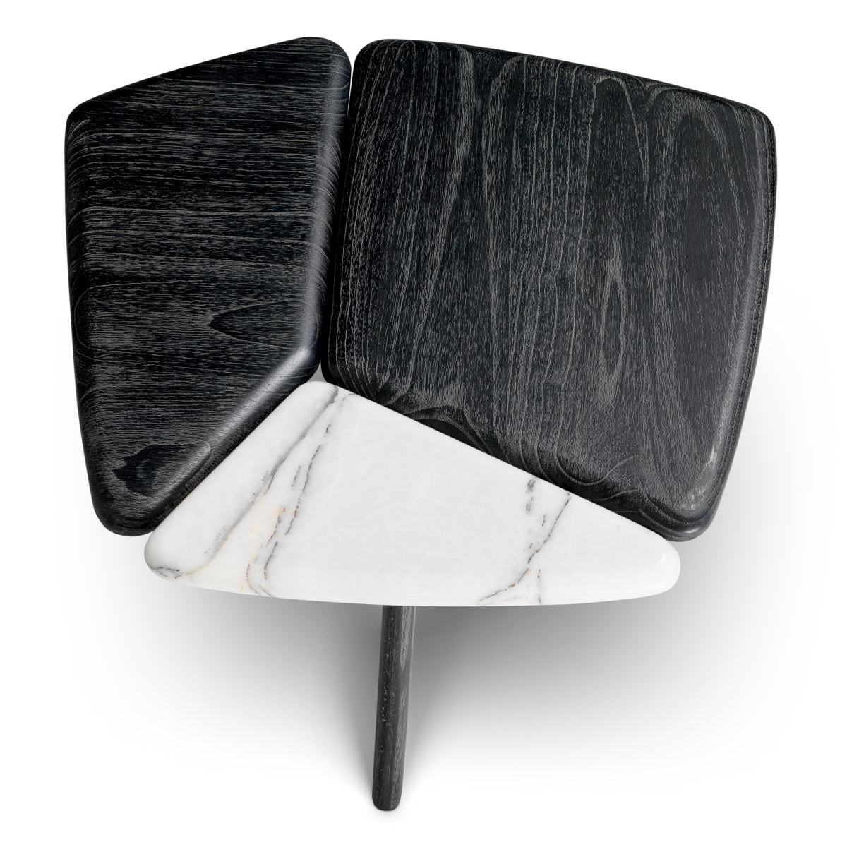 Side Table Brinton - Charcoal grey crown solid wood | white marble