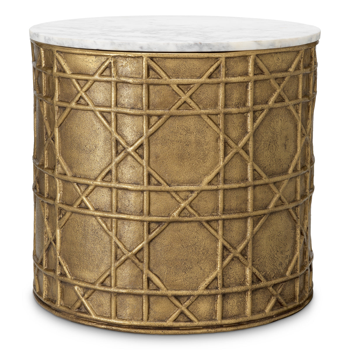Side Table Laurenson - Vintage brass finish | white marble top
