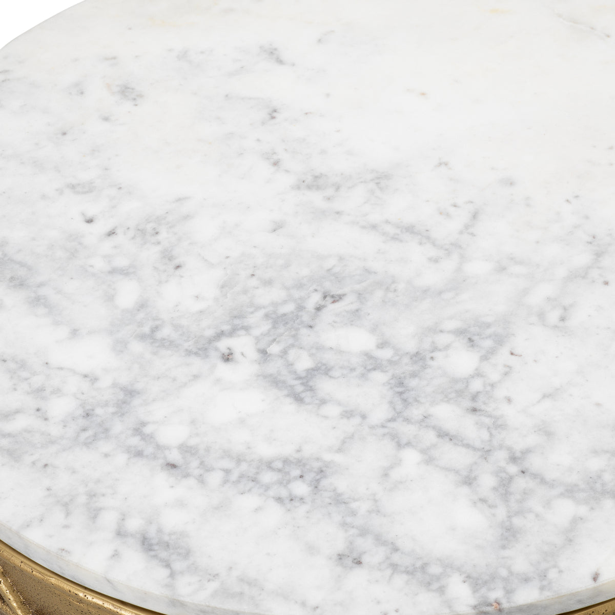 Side Table Laurenson - Vintage brass finish | white marble top