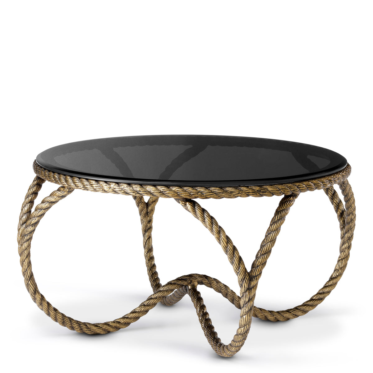 Coffee Table Vedra - Antique brass finish | smoke glass