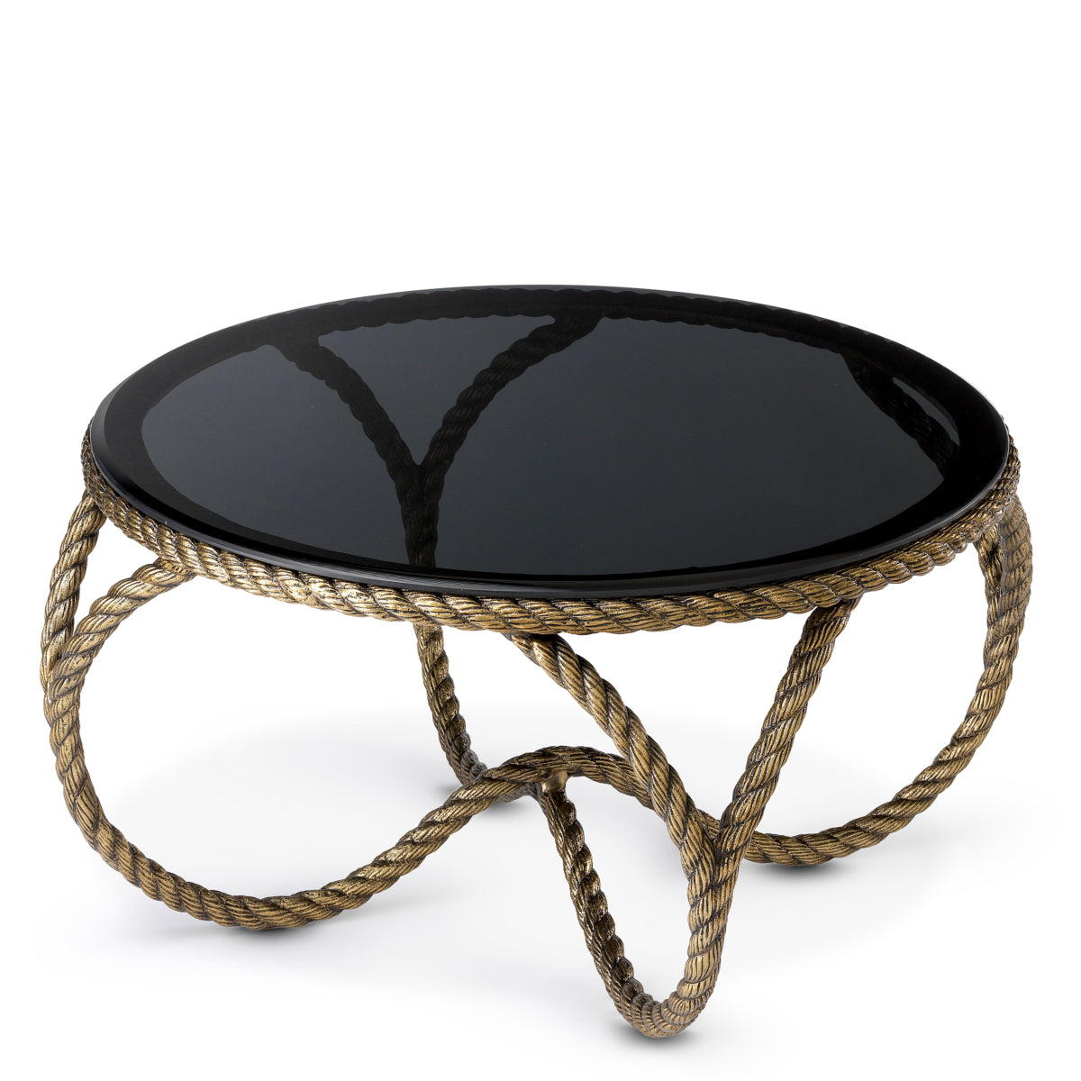Coffee Table Vedra - Antique brass finish | smoke glass