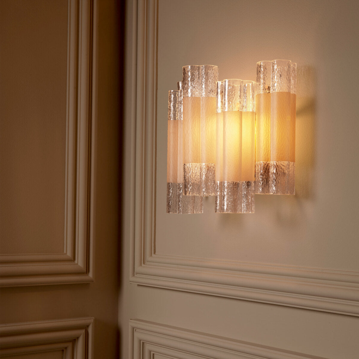 Wall Lamp Denton - Antique brass finish | frosted glass