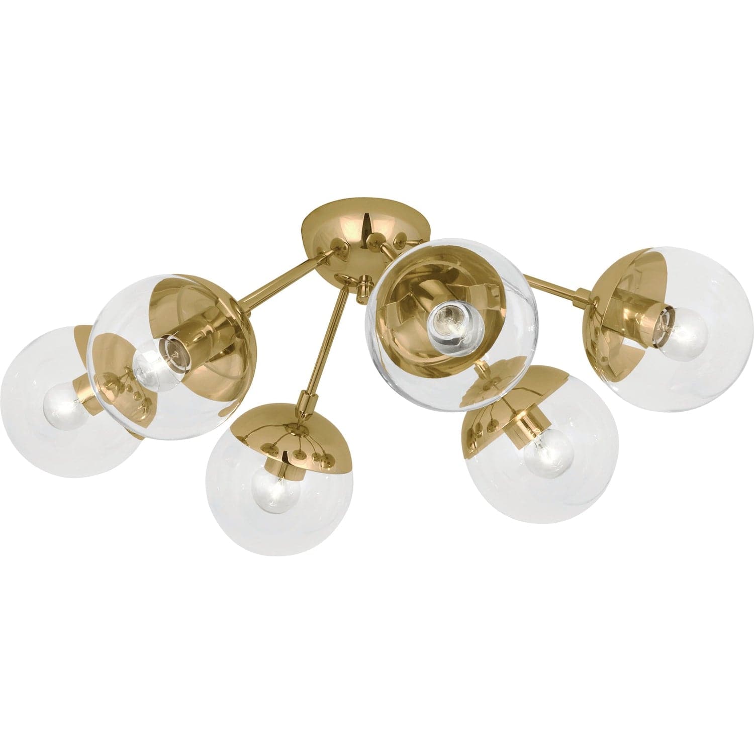 Celeste Flushmount-Robert Abbey Fine Lighting-ABBEY-1217-Flush MountsModern Brass-1-France and Son