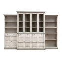 4 Piece Full Wall Unit - White & Grey-SARREID-SARREID-R240A14T15-Bookcases & Cabinets-2-France and Son