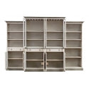 4 Piece Full Wall Unit - White & Grey-SARREID-SARREID-R240A14T15-Bookcases & Cabinets-5-France and Son