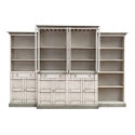 4 Piece Full Wall Unit - White & Grey-SARREID-SARREID-R240A14T15-Bookcases & Cabinets-4-France and Son