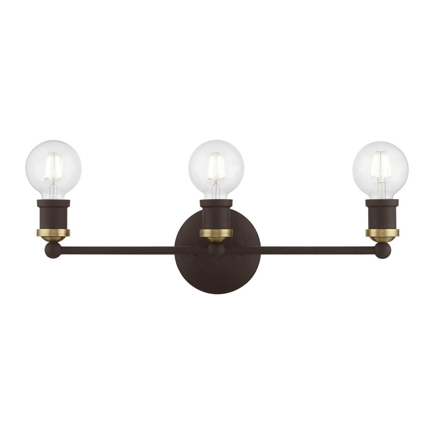 Lansdale Vanity Scone-Livex Lighting-LIVEX-14423-07-Bathroom LightingBronze with Antique Brass Accents-2-France and Son