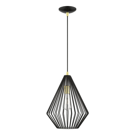 Linz Pendant-Livex Lighting-LIVEX-41325-68-PendantsShiny Black with Polished Brass Accents-2-France and Son