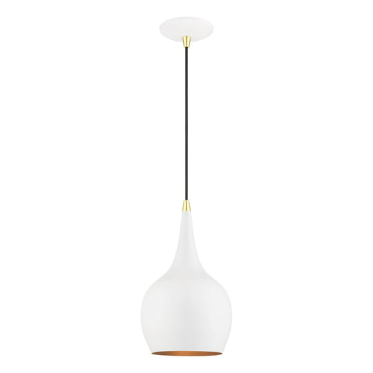 Andes Mini Pendant- Shiny-Livex Lighting-LIVEX-49016-69-PendantsShiny White with Polished Brass Accents-1-France and Son