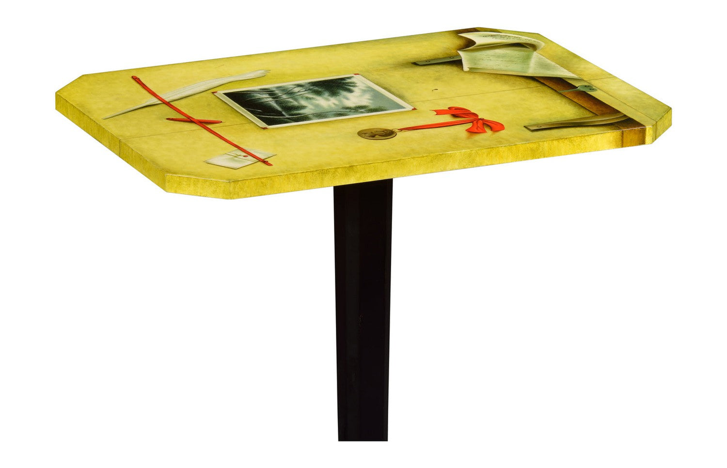 Rectangular Black & Trompe L'oeil Side Table