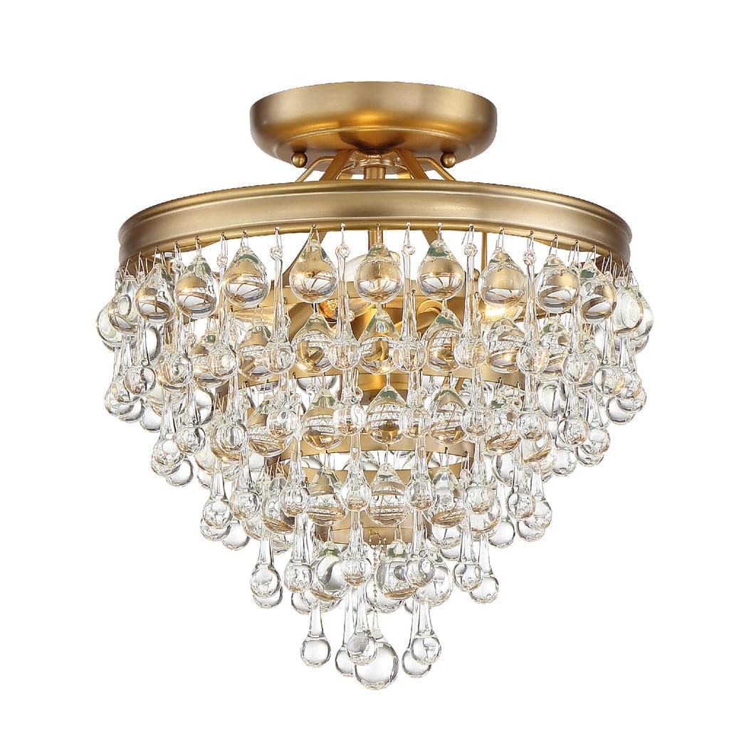 Calypso 3 Light Crystal Teardrop Semi-Flush-Crystorama Lighting Company-CRYSTO-130-VG_CEILING-Flush MountsVibrant Gold-2-France and Son