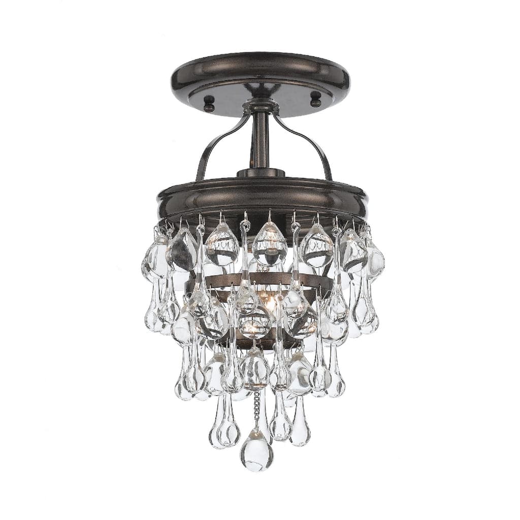 Calypso 1 Light Crystal Teardrop Semi-Flush-Crystorama Lighting Company-CRYSTO-131-VZ_CEILING-Flush MountsVibrant Bronze-3-France and Son