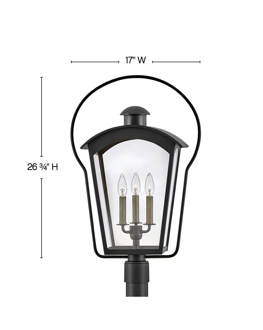 Yale Large Post Top or Pier Mount Lantern-Hinkley Lighting-HINKLEY-13301BK-Outdoor Post Lanterns-3-France and Son