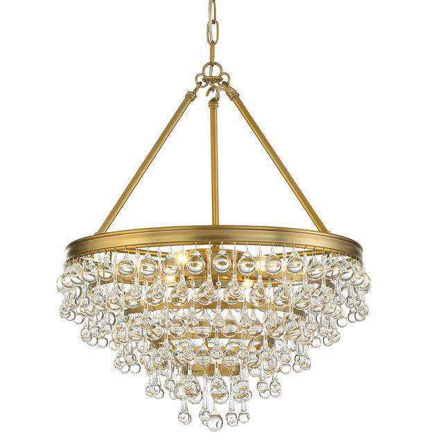 Calypso 6 Light Crystal Teardrop Chandelier-Crystorama Lighting Company-CRYSTO-136-VG-ChandeliersVibrant Gold-3-France and Son